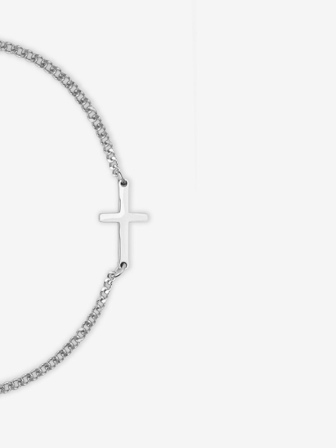 SAVA AMSTERDAM Pulsera con Cruz de Acero Inoxidable Plateada